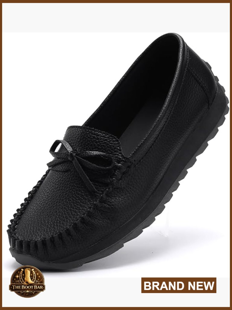 Lightweight Leather Slip On Loafers - Comfortable Work Shoes